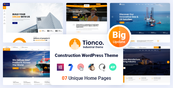 Tionco - Construction WordPress Theme + RTL - Business Corporate