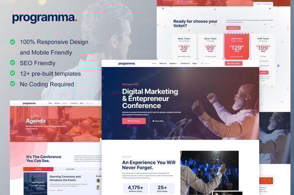 Programma - Event & Conference Elementor Template Kit - Events & Entertainment Elementor