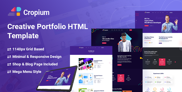 Cropium - creative Portfolio HTML Template - Site Templates