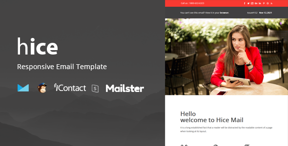 Hice Mail - Responsive E-mail Template + Online Access + Mailster + MailChimp - Email Templates Marketing