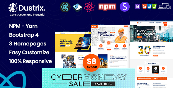 Dustrix - Construction & Industry React Template - Business Corporate