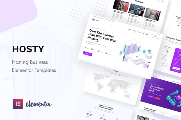 Hosty - Hosting Services Elementor Template Kit - Technology & Apps Elementor