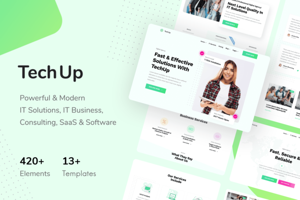 TechUp - Technology IT Solutions & Services Elementor Template Kit - Technology & Apps Elementor