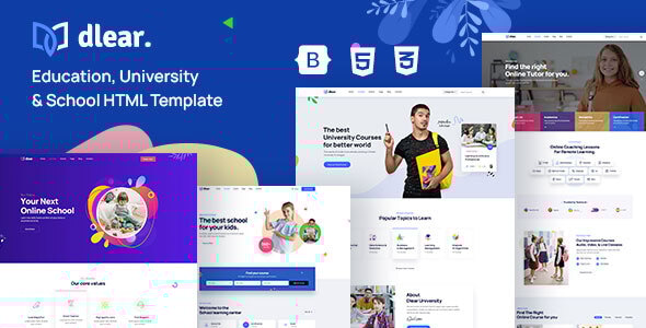 Dlear - Education HTML Template - Site Templates