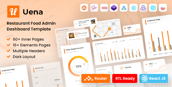 Uena - React Saas Admin Dashboard Template - Admin Templates Site Templates
