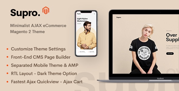 Supro - Minimalist AJAX Magento 2 Theme - Fashion Magento