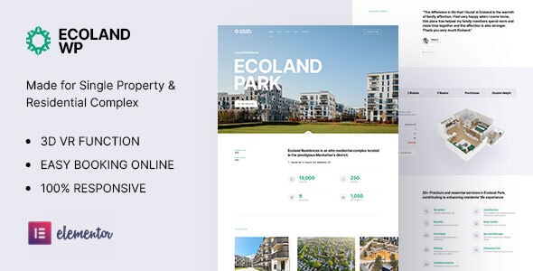 Ecoland - Single Property WordPress Theme - Real Estate WordPress