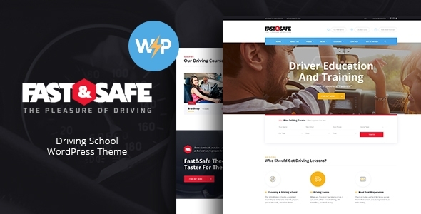 Fast & Safe | Driving School WordPress Theme - Education WordPress