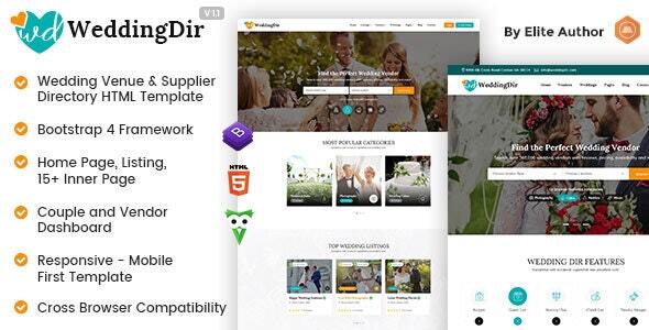 WeddingDir - Directory & Listing HTML Template - Business Corporate