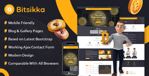 BitSikka - Cryptocurrency HTML Template - Corporate Site Templates