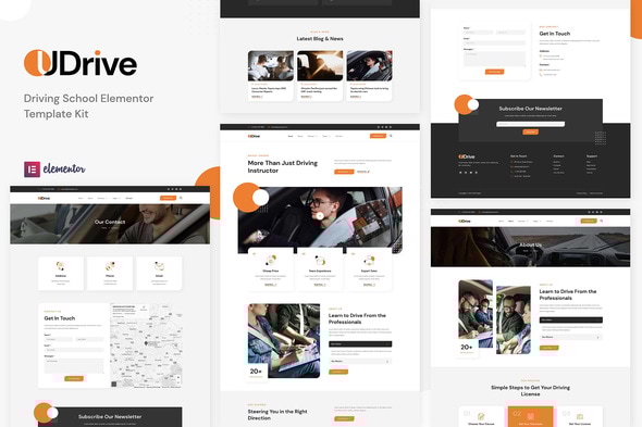 Udrive - Driving School Elementor Template Kit - Education Elementor