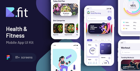 Bfit | Fitness App UI Kit for Figma - Health & Beauty Retail