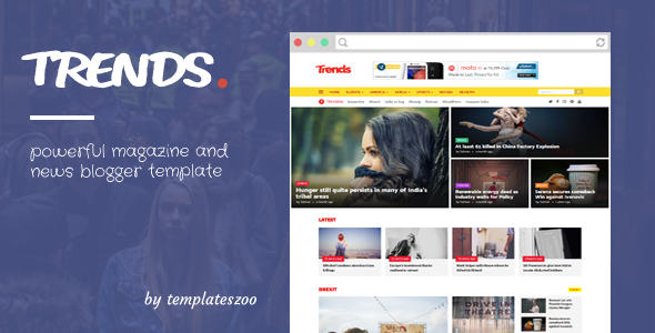 Trends - News/Magazine Responsive Blogger Template - Blogger Blogging