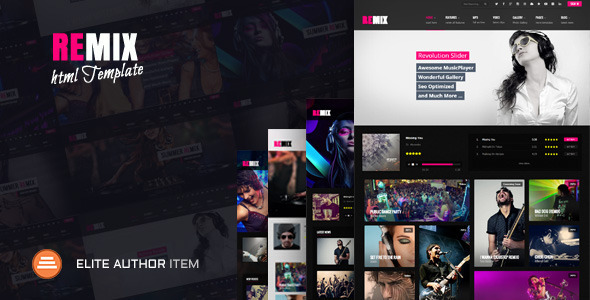 Remix - HTML5 Music Template - Music and Bands Entertainment