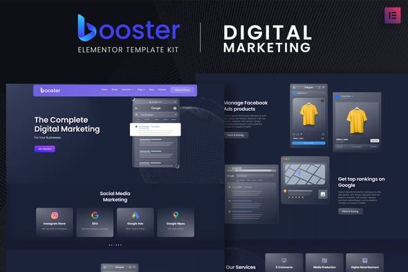 Booster - Digital Marketing Elementor Template Kit - Creative & Design Elementor
