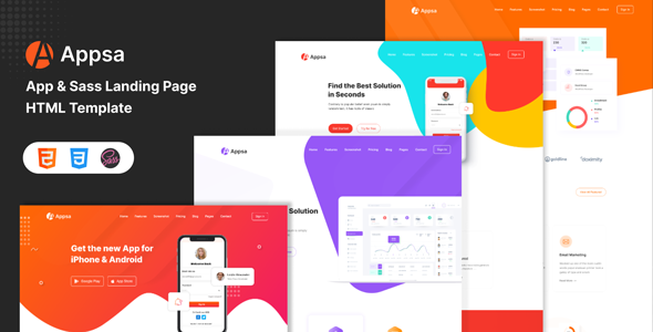 Appsa - Software, SaaS and App Landing HTML Template - Software Technology