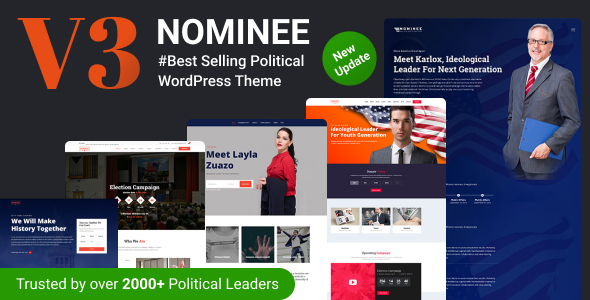 Nominee - Political WordPress Theme for Candidate/Political Leader - Political Nonprofit