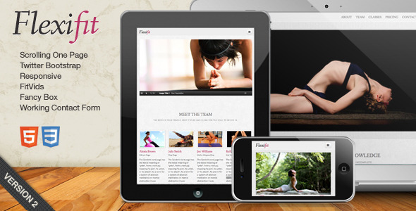 FlexiFit - One Page Scrolling Html5 Template - Health & Beauty Retail