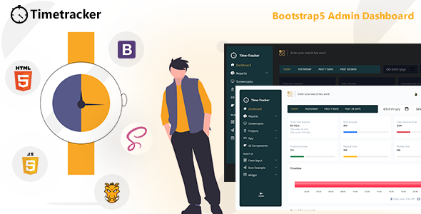 Timetracker - Time Tracking Management Bootstrap5 Admin Template - Admin Templates Site Templates