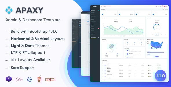 Apaxy - Admin & Dashboard Template - Admin Templates Site Templates