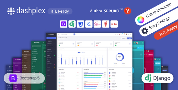 Dashplex - Django Bootstrap Admin & Dashboard Template - Admin Templates Site Templates