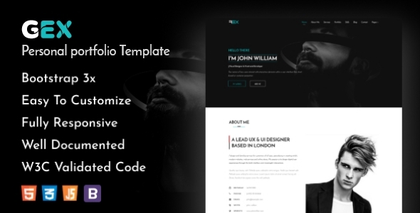 Gex - Personal Portfolio HTML Template - Creative Site Templates