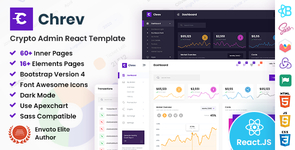 Chrev - React Redux Admin & Dashboard Template - Admin Templates Site Templates