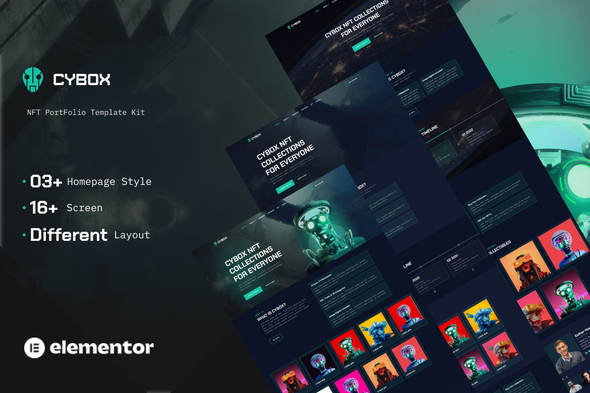Cybox - NFT Collections Elementor Template Kit - Technology & Apps Elementor