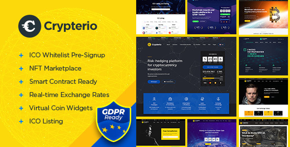 Crypterio - NFT and Crypto Landing Page WordPress Theme - Technology WordPress