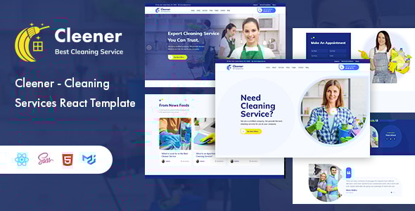 Cleener - Cleaning Services React Template - Business Corporate