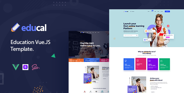 Educal - Online Learning and Education Vue js Template + RTL - Business Corporate