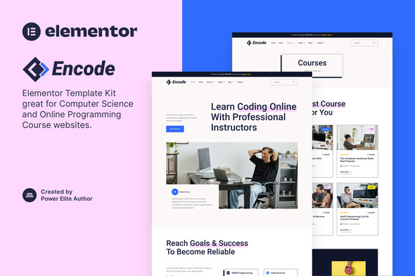 Encode – Online Programming & Computer Science Course Elementor Template Kit - Education Elementor