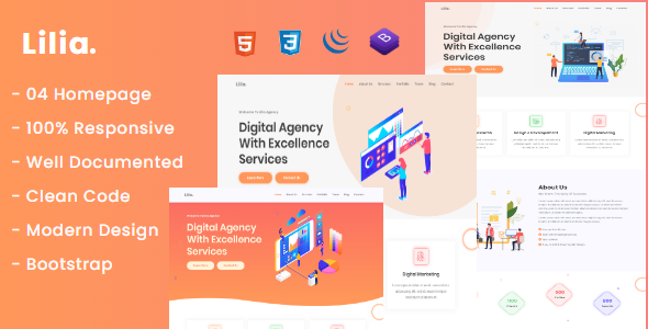 Lilia - Creative Digital Agency Template - Creative Site Templates