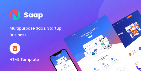 Saap - Saas & Software HTML Template - Technology Site Templates