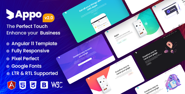 Appo - Angular App Landing Page - Software Technology