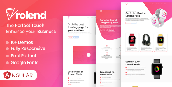 Prolend - Angular Product Landing Page - Software Technology