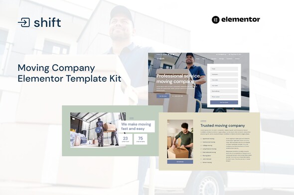 Shift - Moving Company Website Elementor Template Kit - Business & Services Elementor