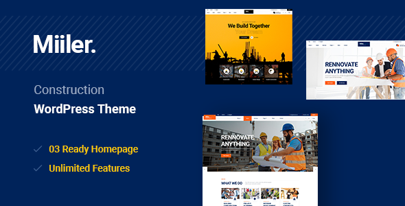 Miiler - Construction WordPress Theme - Business Corporate