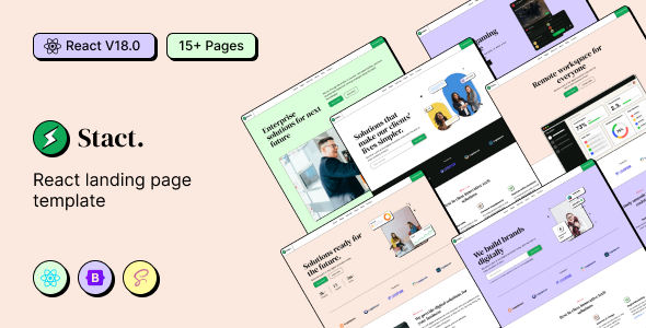 Stact - React Agency and Portfolio Landing Page Template - Site Templates