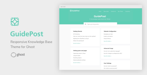 GuidePost - A Responsive Knowledge Base Theme for Ghost - Ghost Themes Blogging