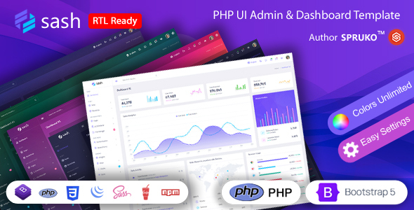 Sash – PHP Admin & Dashboard Template - Admin Templates Site Templates