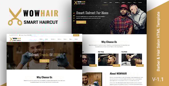 Wowhair - Barber & Hair Salon HTML Template - Health & Beauty Retail