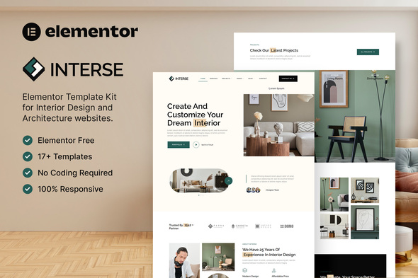 Interse – Interior Design & Architecture Elementor Template Kit - Real Estate & Construction Elementor