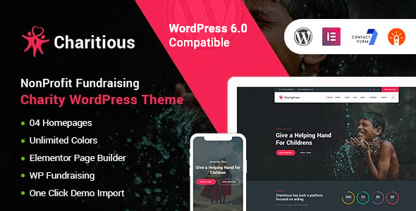 Charitious - NonProfit Fundraising Charity WordPress Theme - Charity Nonprofit