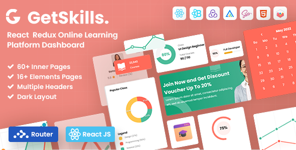 GetSkills : React Redux Online Learning Admin Template - Admin Templates Site Templates