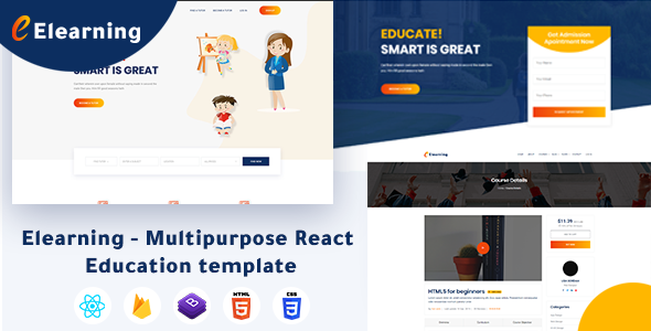 Elearning - Multipurpose React Education Template - Corporate Site Templates