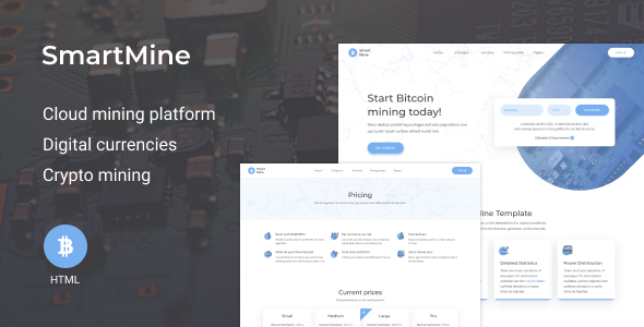 SmartMine – Crypto Mining HTML Template - Business Corporate
