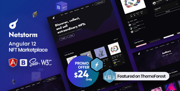 Netstorm - Angular 14 NFT Marketplace - Technology Site Templates