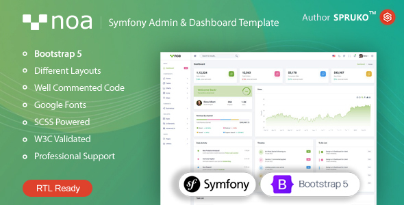 NOA – Symfony Admin & Dashboard Template - Admin Templates Site Templates