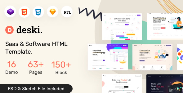 Deski - Saas & Software HTML + RTL Template - Software Technology